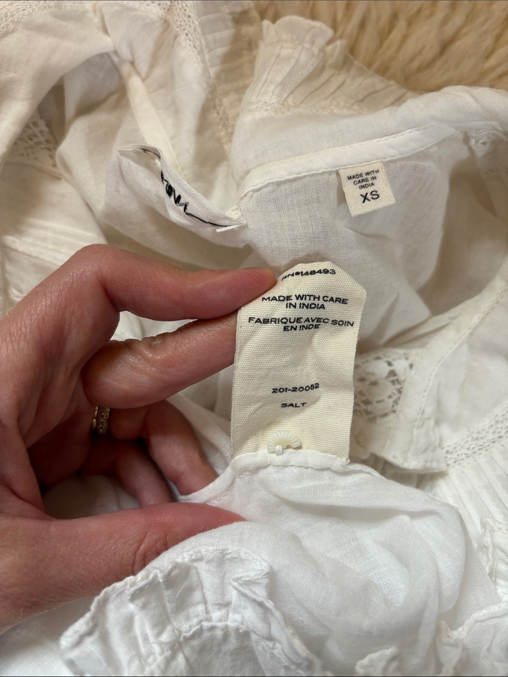 Doen Lace-Trim Cotton Dress with Peter Pan Collar - Picture 6 of 17